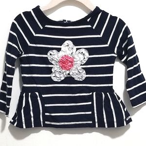 SALE 5/$20 Toughskins Peplum Long Sleeve Top, Size 12M